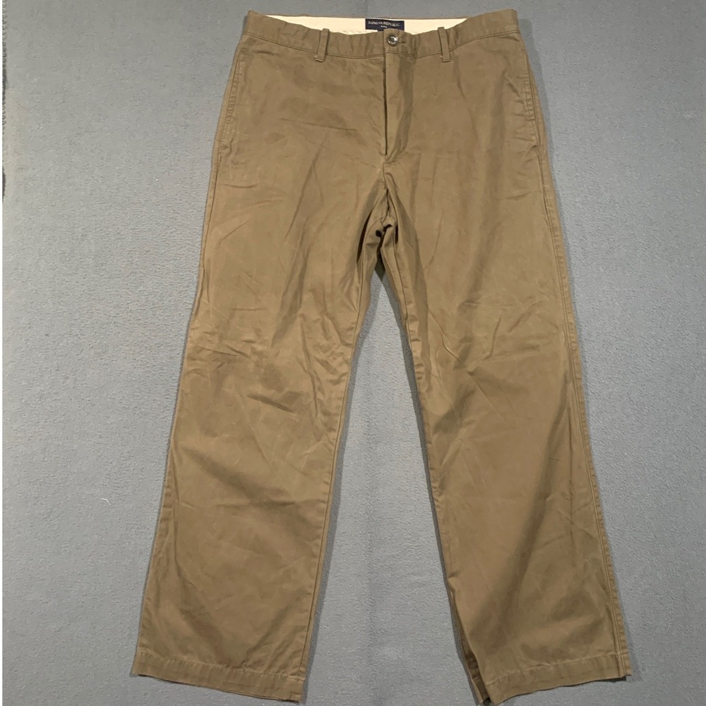 Banana Republic Chino Pants Mens 36x32 Olive Green Cotton Straight Leg Casual